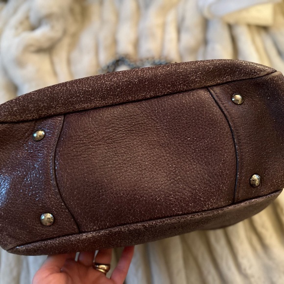 👜 Vintage PRADA Cervo Lux Hobo Chain Bag - Burgundy Craquelle - Picture 9 of 16